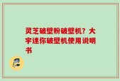 灵芝破壁粉破壁机？大宇迷你破壁机使用说明书