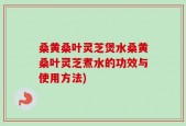 桑黄桑叶灵芝煲水桑黄桑叶灵芝煮水的功效与使用方法)