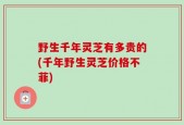 野生千年灵芝有多贵的(千年野生灵芝价格不菲)
