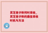 灵芝孢子粉何时采收_灵芝孢子粉的最佳采收时机与方法
