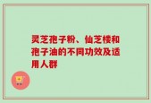 灵芝孢子粉、仙芝楼和孢子油的不同功效及适用人群