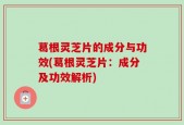 葛根灵芝片的成分与功效(葛根灵芝片：成分及功效解析)