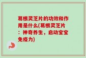 葛根灵芝片的功效和作用是什么(葛根灵芝片：神奇养生，启动宝宝免疫力)