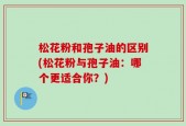 松花粉和孢子油的区别(松花粉与孢子油：哪个更适合你？)