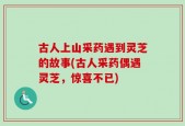古人上山采药遇到灵芝的故事(古人采药偶遇灵芝，惊喜不已)