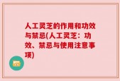 人工灵芝的作用和功效与禁忌(人工灵芝：功效、禁忌与使用注意事项)