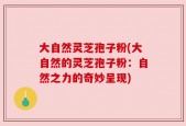 大自然灵芝孢子粉(大自然的灵芝孢子粉：自然之力的奇妙呈现)