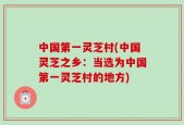 中国第一灵芝村(中国灵芝之乡：当选为中国第一灵芝村的地方)