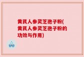 黄芪人参灵芝孢子粉(黄芪人参灵芝孢子粉的功效与作用)
