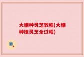 大棚种灵芝教程(大棚种植灵芝全过程)