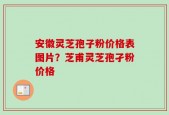 安徽灵芝孢子粉价格表图片？芝甫灵芝孢孑粉价格