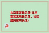 北京霍营程灵芝(北京霍营出现程灵芝，社区居民密切关注)