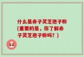 什么是赤子灵芝孢子粉(重要的是，你了解赤子灵芝孢子粉吗？)