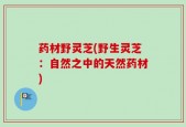 药材野灵芝(野生灵芝：自然之中的天然药材)