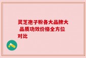 灵芝孢子粉各大品牌大 品质功效价格全方位对比