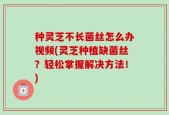 种灵芝不长菌丝怎么办视频(灵芝种植缺菌丝？轻松掌握解决方法！)
