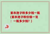 紫衣孢子粉多少钱一瓶(紫衣孢子粉价格一览：一瓶多少钱？)