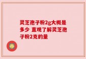 灵芝孢子粉2g大概是多少 直观了解灵芝孢子粉2克的量