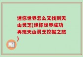 迷你世界怎么又找到天山灵芝(迷你世界成功再现天山灵芝挖掘之旅)