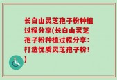 长白山灵芝孢子粉种植过程分享(长白山灵芝孢子粉种植过程分享：打造优质灵芝孢子粉！)