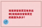 双龙到宝安灵芝有多远啊(双龙前往宝安灵芝的距离为多少？