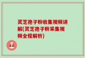 灵芝孢子粉收集视频讲解(灵芝孢子粉采集视频全程解析)