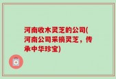 河南收木灵芝的公司(河南公司采摘灵芝，传承中华珍宝)