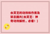 水灵芝的功效和作用及禁忌图片(水灵芝：神奇功效解析，必看！)