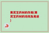 黄灵芝药材的作用(黄灵芝药材的功效及用途)