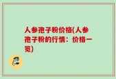 人参孢子粉价格(人参孢子粉的行情：价格一览)