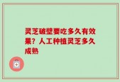 灵芝破壁要吃多久有效果？人工种植灵芝多久成熟