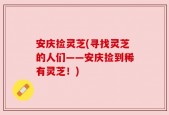 安庆捡灵芝(寻找灵芝的人们——安庆捡到稀有灵芝！)