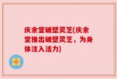 庆余堂破壁灵芝(庆余堂推出破壁灵芝，为身体注入活力)