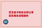 灵芝孢子粉批文转让事宜及相关流程解析