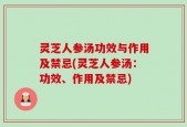 灵芝人参汤功效与作用及禁忌(灵芝人参汤：功效、作用及禁忌)