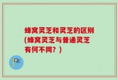 蜂窝灵芝和灵芝的区别(蜂窝灵芝与普通灵芝有何不同？)