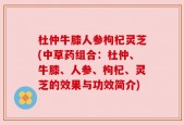 杜仲牛膝人参枸杞灵芝(中草药组合：杜仲、牛膝、人参、枸杞、灵芝的效果与功效简介)