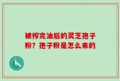 被榨完油后的灵芝孢子粉？孢子粉是怎么来的