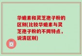 华蟾素和灵芝孢子粉的区别(比较华蟾素与灵芝孢子粉的不同特点，说清区别)