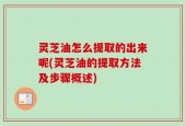 灵芝油怎么提取的出来呢(灵芝油的提取方法及步骤概述)
