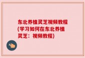 东北养植灵芝视频教程(学习如何在东北养植灵芝：视频教程)