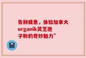 告别疲惫，体验加拿大organik灵芝孢子粉的奇妙魅力”