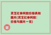 灵芝红参阿胶价格表和图片(灵芝红参阿胶：价格与图片一览)