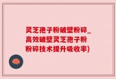 灵芝孢子粉破壁粉碎_高效破壁灵芝孢子粉 粉碎技术提升吸收率)