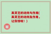 真灵芝的功效与作用(真灵芝的功效及作用，让你惊叹！)