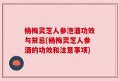 杨梅灵芝人参泡酒功效与禁忌(杨梅灵芝人参酒的功效和注意事项)