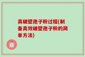 高破壁孢子粉过程(制备高效破壁孢子粉的简单方法)