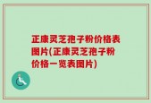 正康灵芝孢子粉价格表图片(正康灵芝孢子粉价格一览表图片)