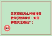 灵芝蘑菇怎么种植视频教学(视频教学：如何种植灵芝蘑菇？)