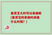 紫灵芝几时可以采摘呢(紫灵芝的采摘时间是什么时候？)